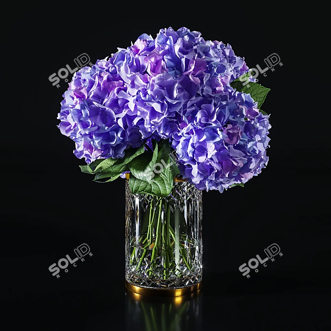 Hydrangea Blossom Set: Elegant Floral Decor 3D model image 2