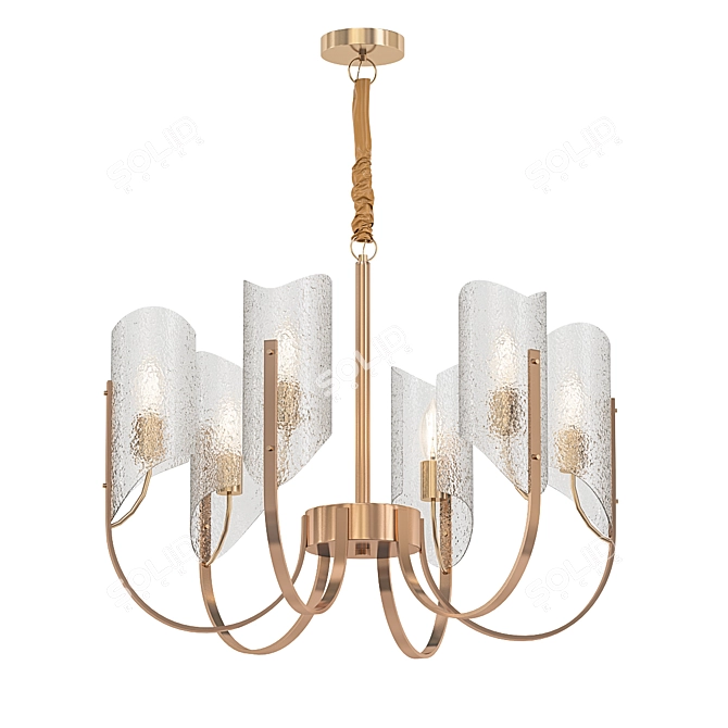 Elegant Ruby Designer Chandelier 3D model image 1