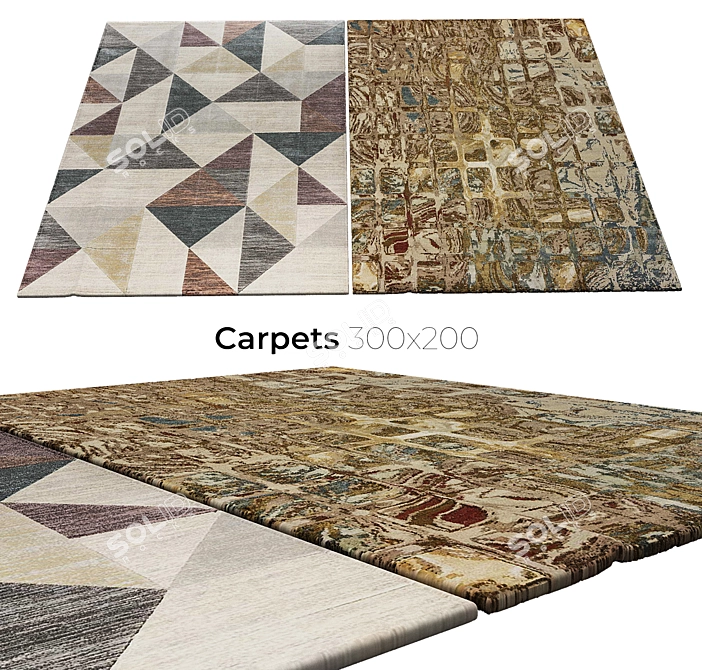 Stylish Interior Carpets 3D model image 1