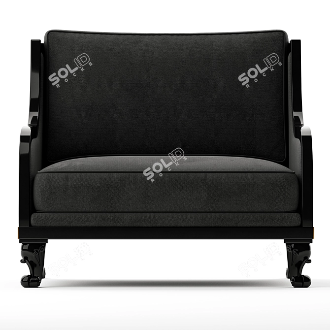 Bruno Zampa Club Wide Armchair: Elegant and Comfortable 3D model image 4