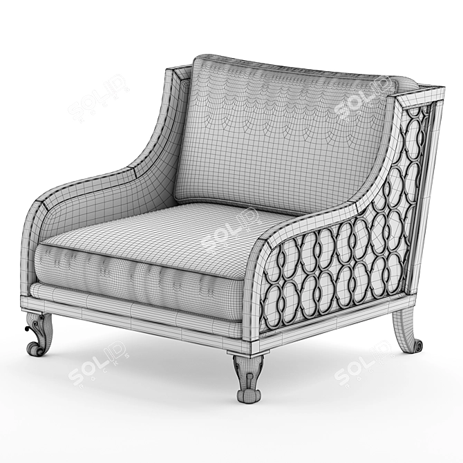 Bruno Zampa Club Wide Armchair: Elegant and Comfortable 3D model image 5