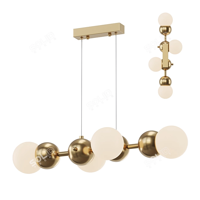 Scandinavian Style Metal Rail Lamp 3D model image 1