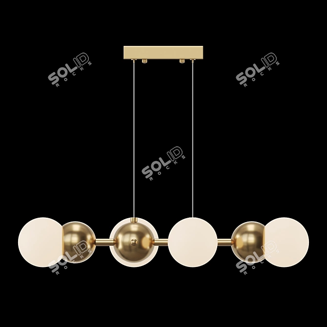 Scandinavian Style Metal Rail Lamp 3D model image 2