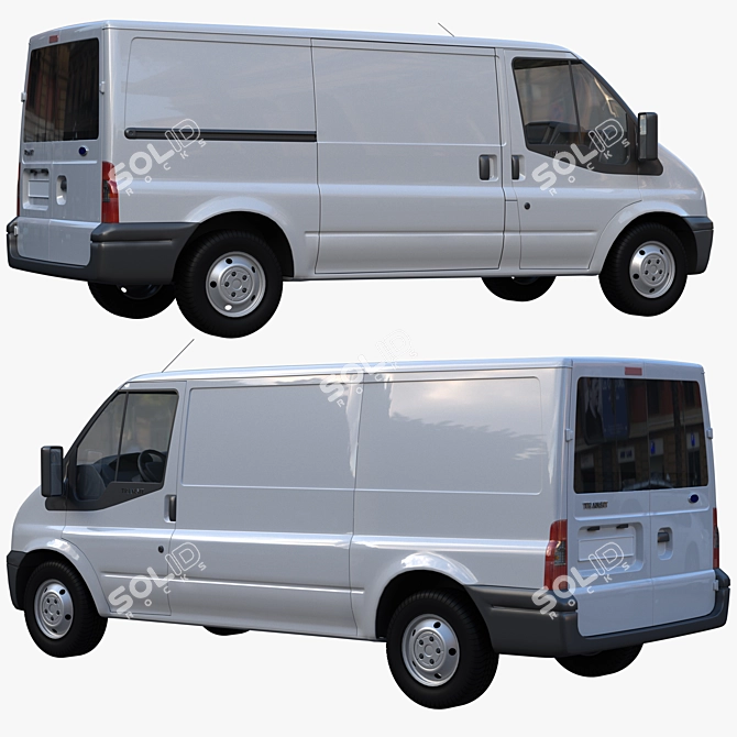 Title: Ford Transit 2006-2014, Medium Base, Low, Cargo Van 3D model image 2