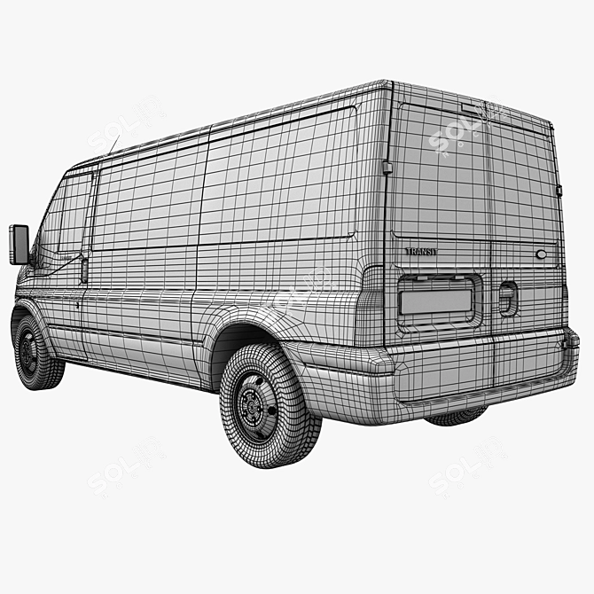 Title: Ford Transit 2006-2014, Medium Base, Low, Cargo Van 3D model image 5