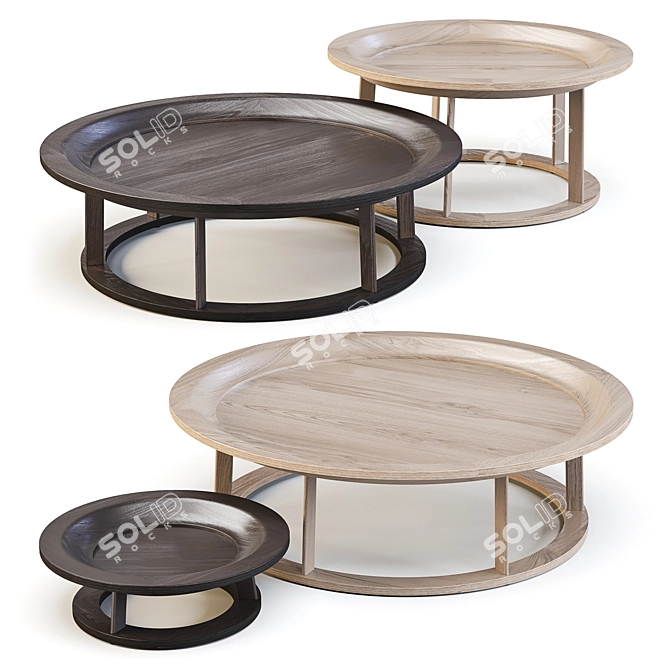 Obi: Asian-inspired Coffee & Side Tables 3D model image 1