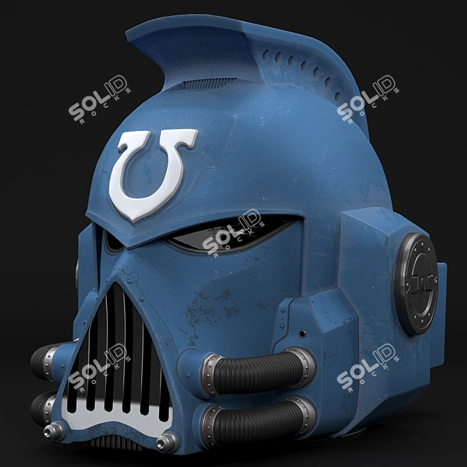 Warhammer 40K Marine Helmet: Battle-Ready 3D model image 1