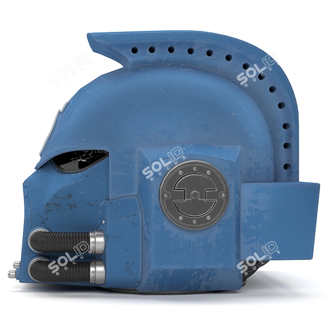 Warhammer 40K Marine Helmet: Battle-Ready 3D model image 2