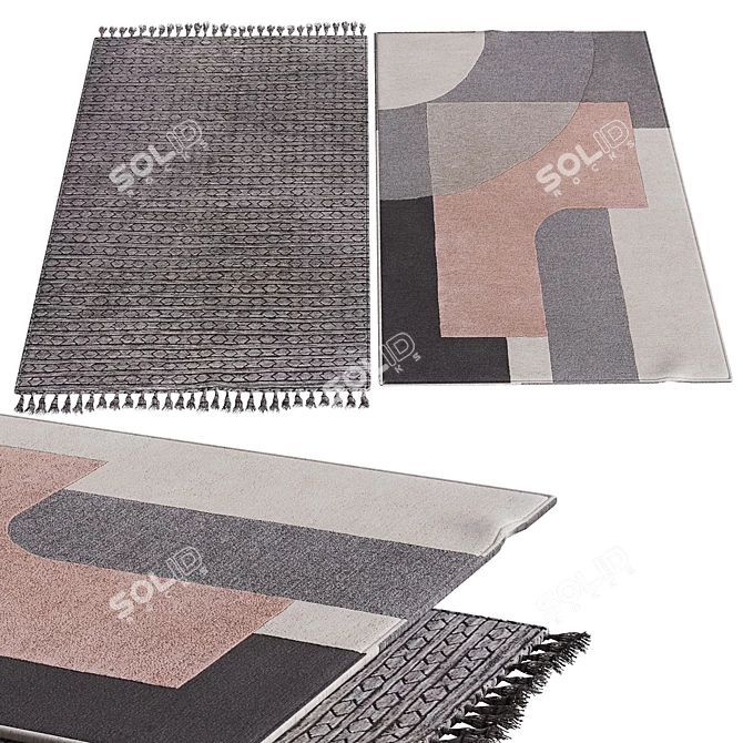 Stylish Poly Blend Carpets 3D model image 1