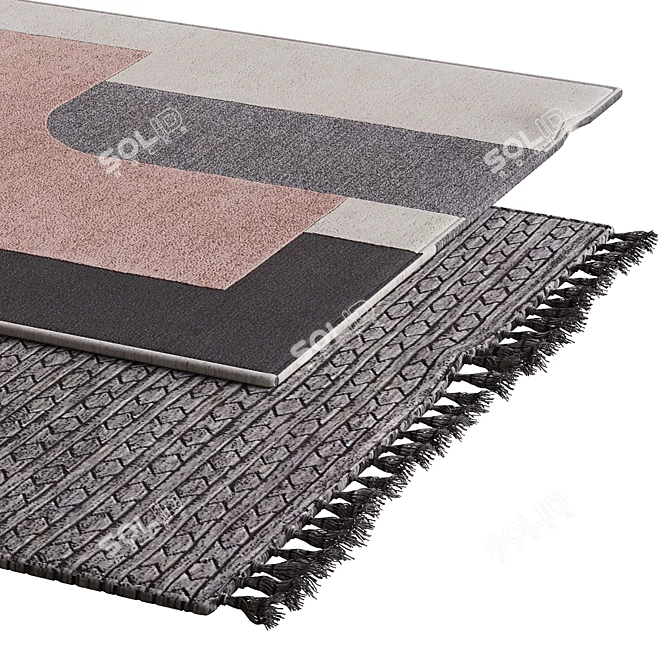 Stylish Poly Blend Carpets 3D model image 2