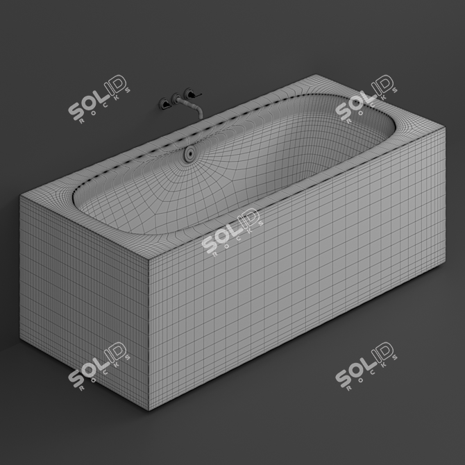 Elegant InBe IB Freestanding Bath 3D model image 2