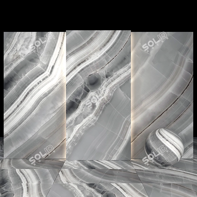 Caramel Gray Marble: Luxurious Texture for Elegant Designs 3D model image 1