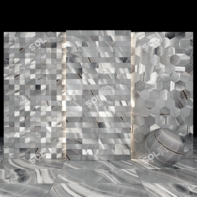 Caramel Gray Marble: Luxurious Texture for Elegant Designs 3D model image 3