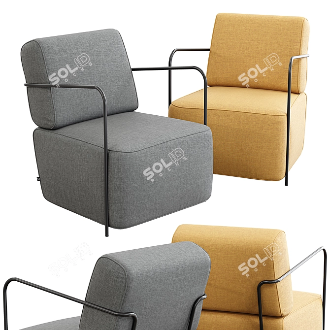 Kave Home Mustard Gamer Armchair 3D model image 1