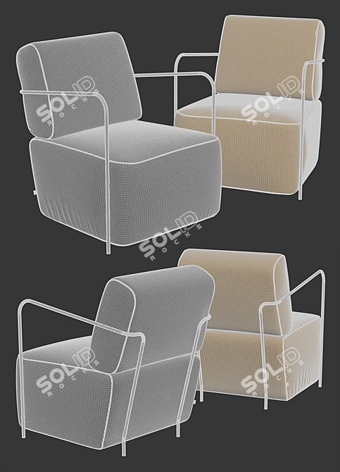 Kave Home Mustard Gamer Armchair 3D model image 4