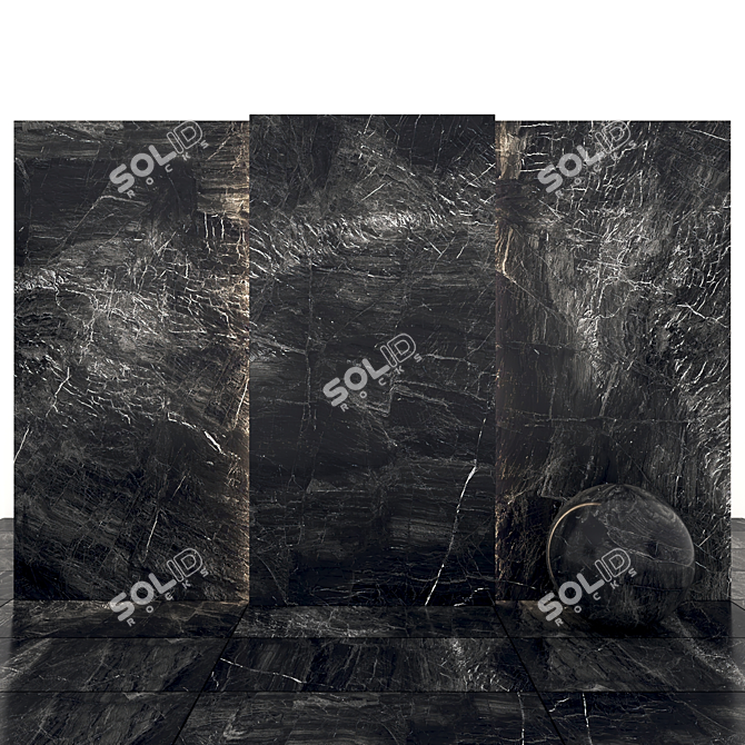 Argille Antracita Marble: 8-Texture Slabs & Tiles 3D model image 1