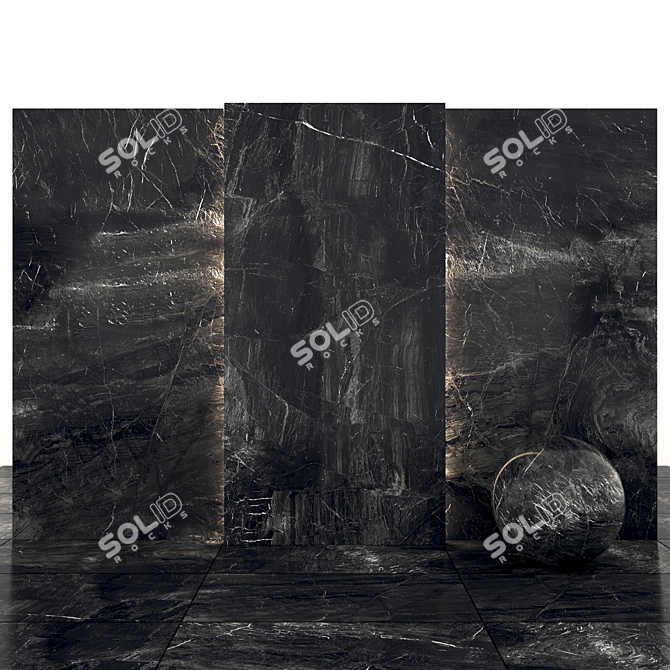 Argille Antracita Marble: 8-Texture Slabs & Tiles 3D model image 2