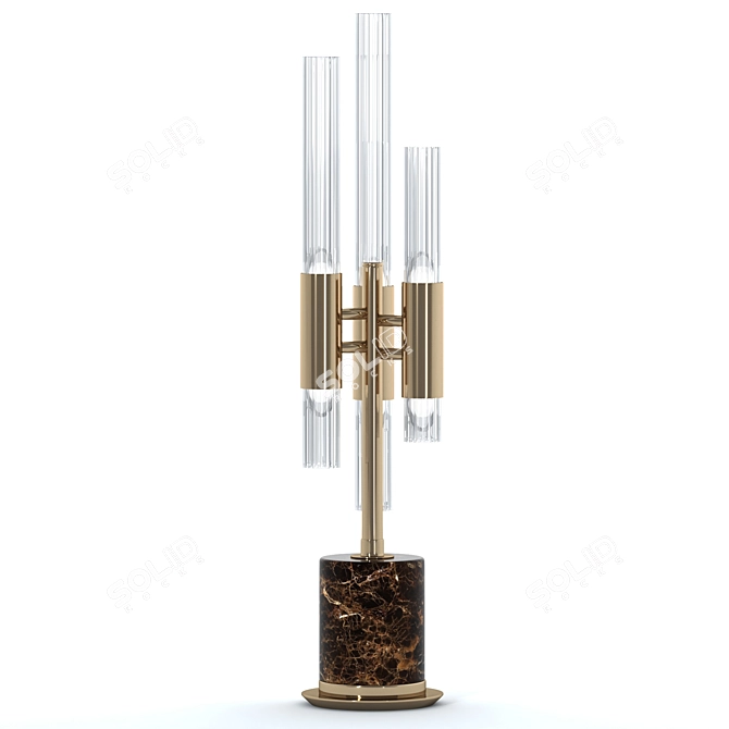 Elegant Waterfall Crystal Table Lamp 3D model image 2