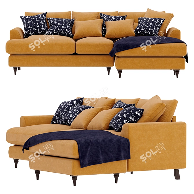 Joules DFS Luxe Velvet Sofa 3D model image 2