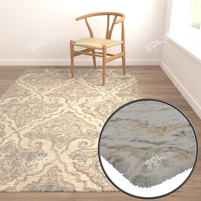 Elegant Carpets Set 3D model image 5