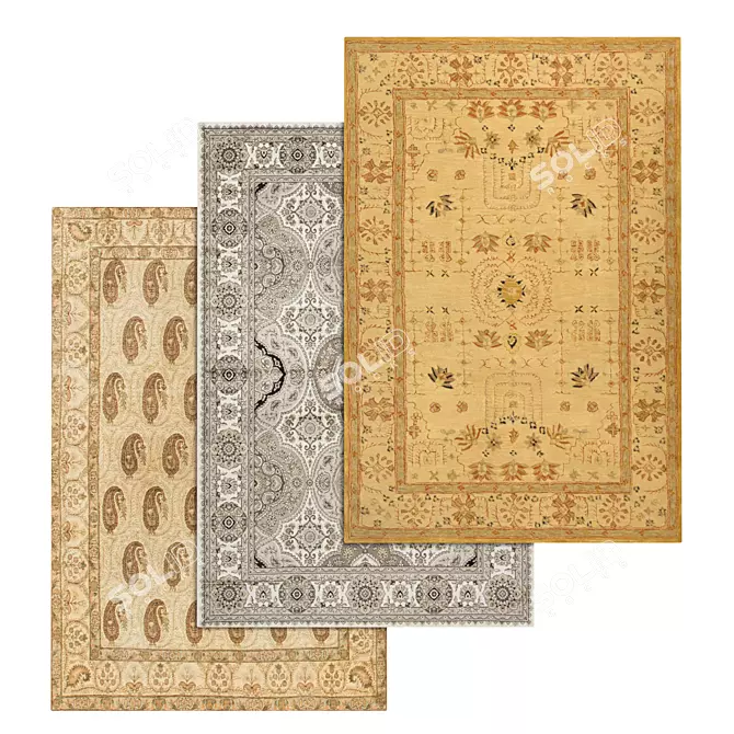 Luxury Carpet Set: High-Quality Textures 3D model image 1