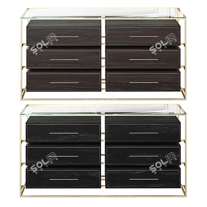 Floating Elegance Double Row Dresser 3D model image 1