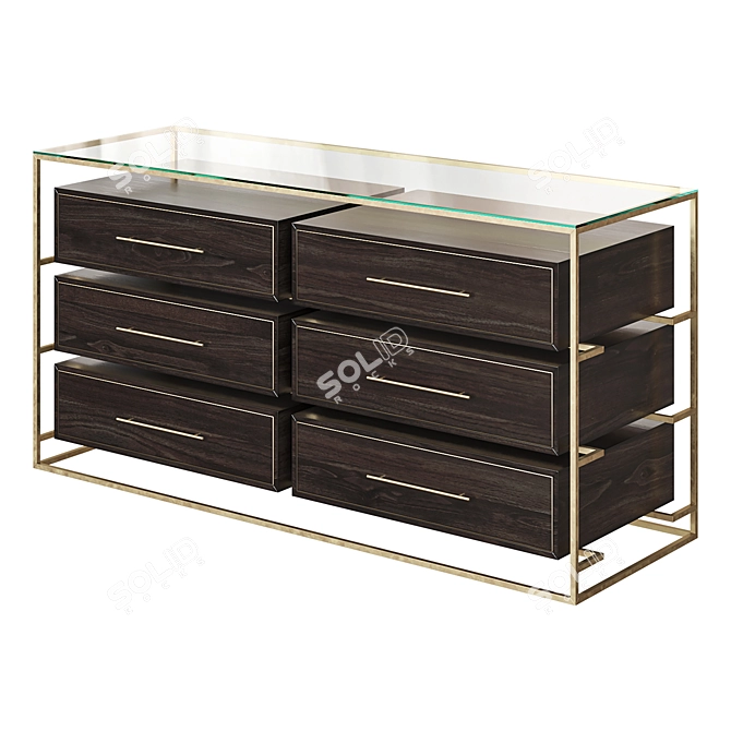 Floating Elegance Double Row Dresser 3D model image 2