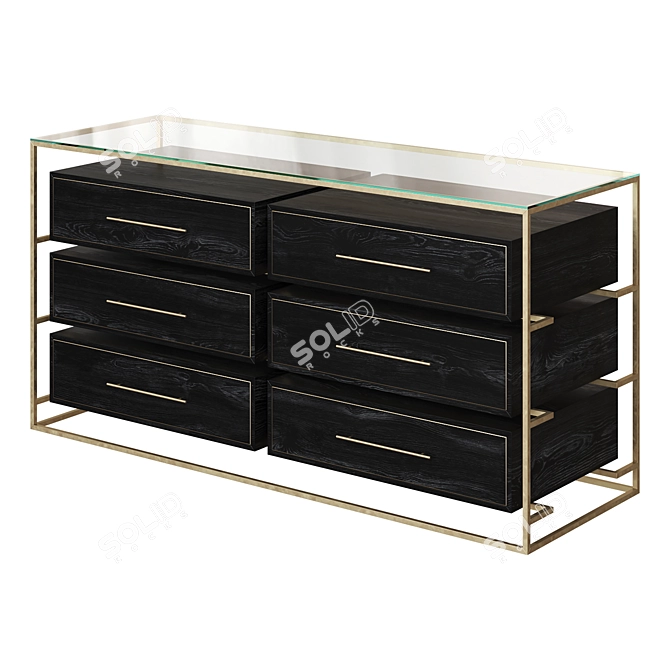 Floating Elegance Double Row Dresser 3D model image 3