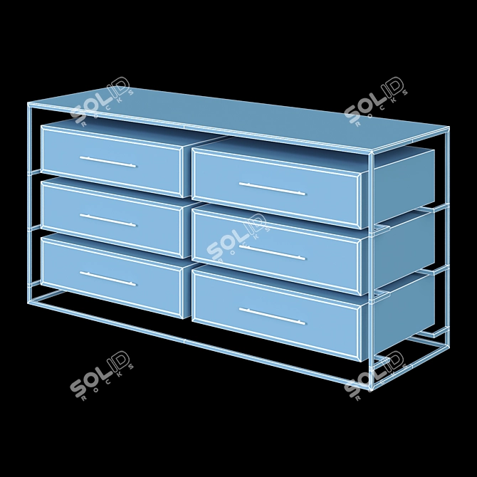 Floating Elegance Double Row Dresser 3D model image 4