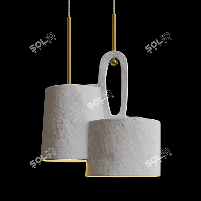 Artistic Plaster Dual Bells 3D model image 2