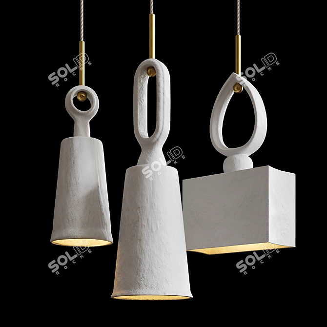 Elegant Plaster Obscura Bells 3D model image 2