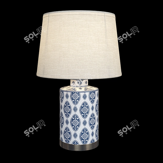 Blue and White Ceramic Pendant Light 3D model image 1