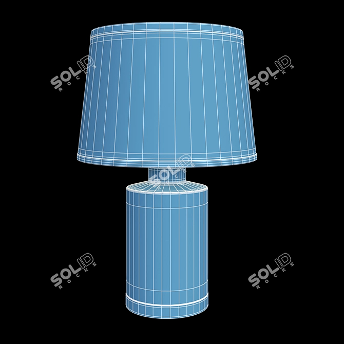 Blue and White Ceramic Pendant Light 3D model image 3