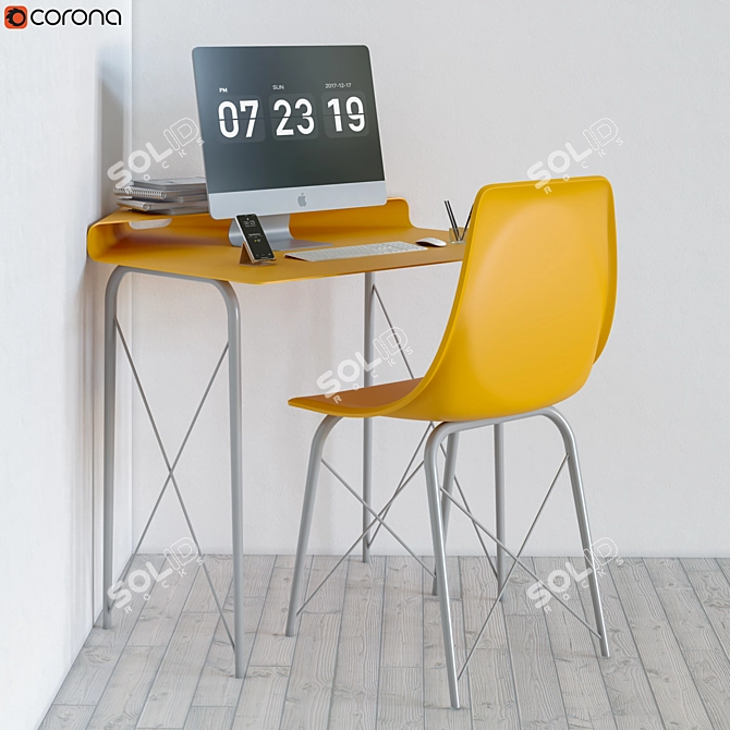 Modern Office Furniture Set 3D model image 1