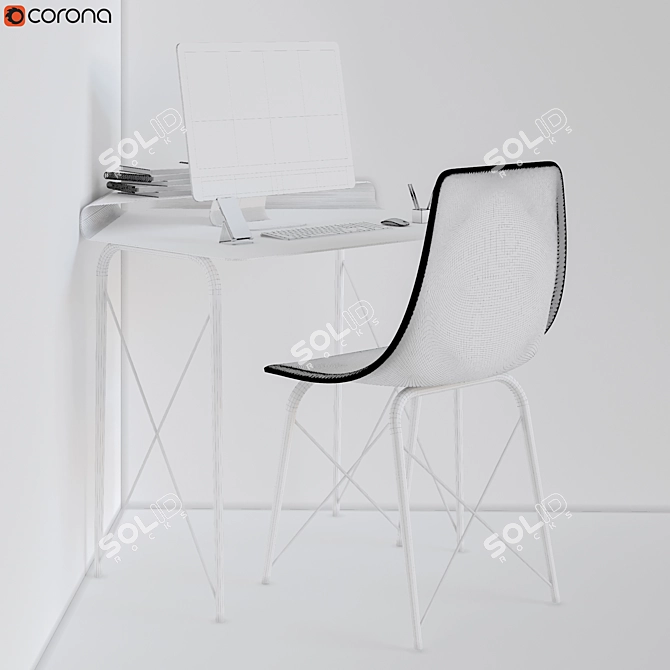 Modern Office Furniture Set 3D model image 5