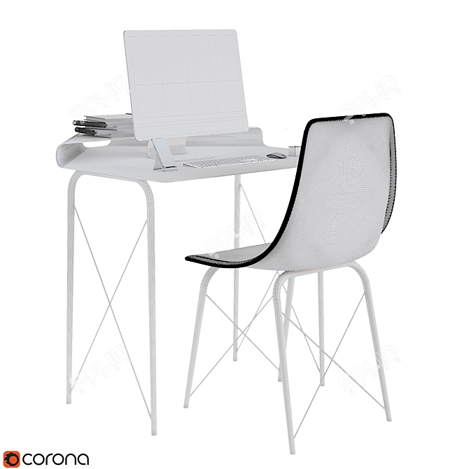 Modern Office Furniture Set 3D model image 10