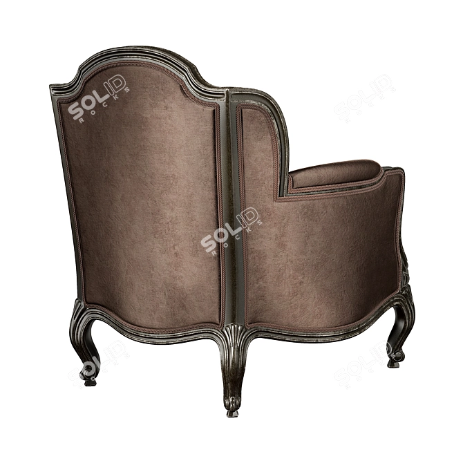 Elegant Gray Linen Hillary Chair 3D model image 4