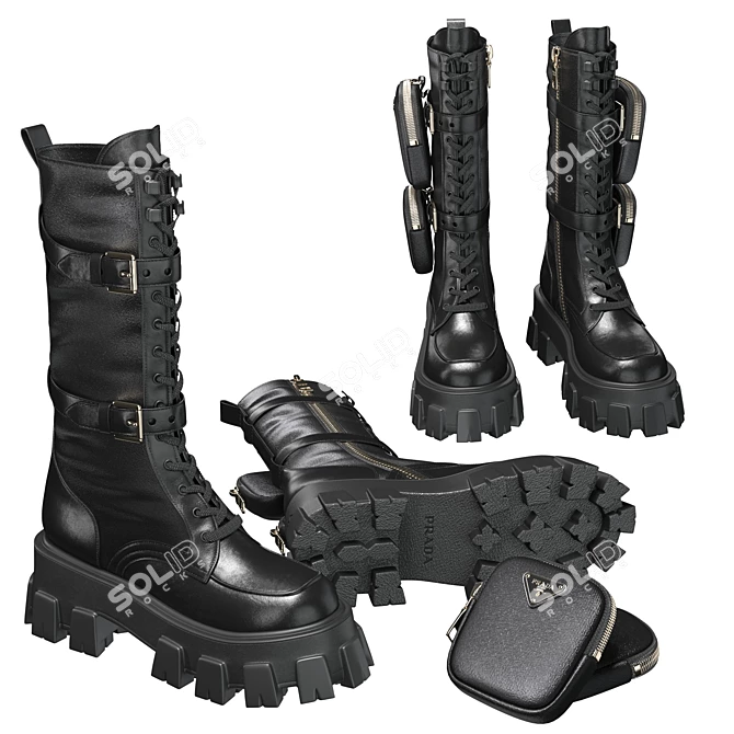 PRADA Monolith Combat Boots 3D model image 3