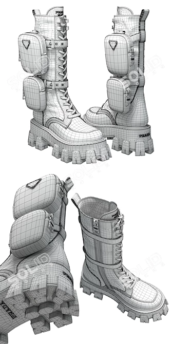 PRADA Monolith Combat Boots 3D model image 5