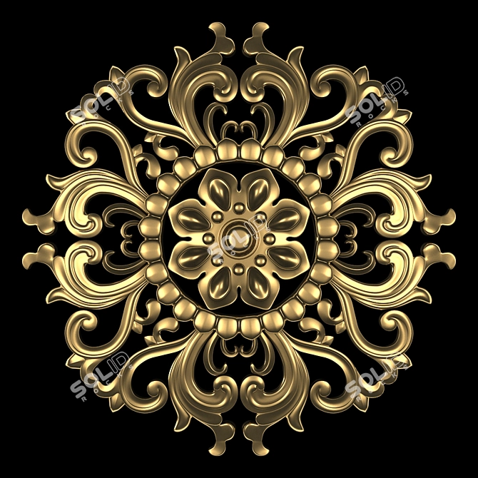 Elegant Wall Rosettes: Distinctive Decor 3D model image 1