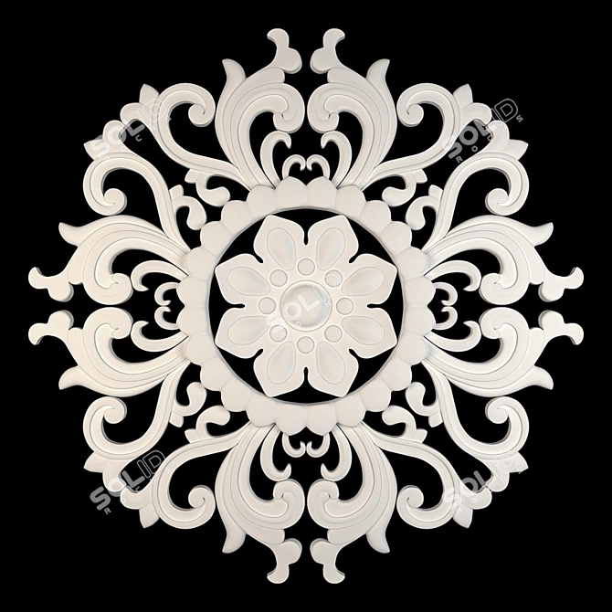 Elegant Wall Rosettes: Distinctive Decor 3D model image 2