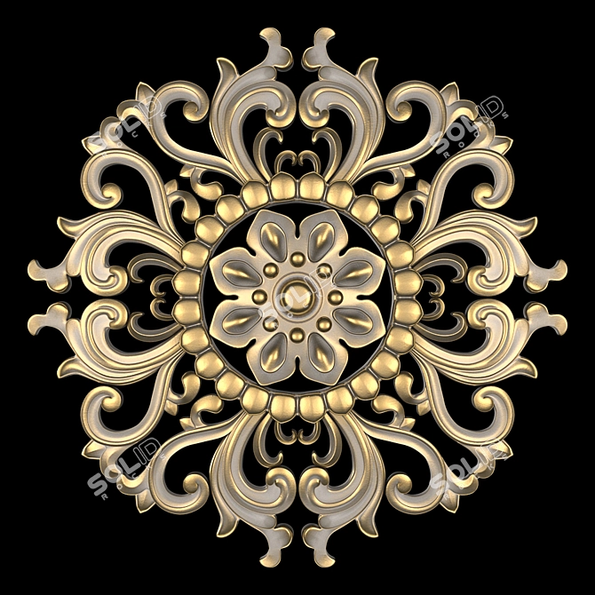Elegant Wall Rosettes: Distinctive Decor 3D model image 3