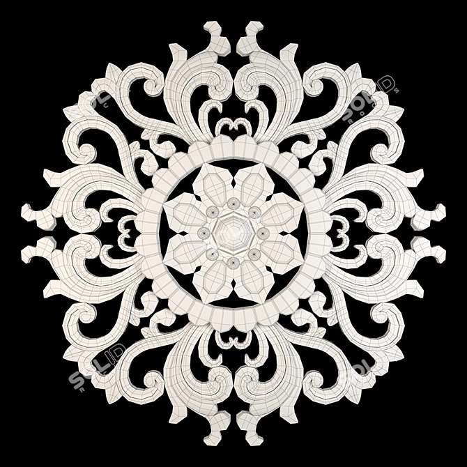 Elegant Wall Rosettes: Distinctive Decor 3D model image 4