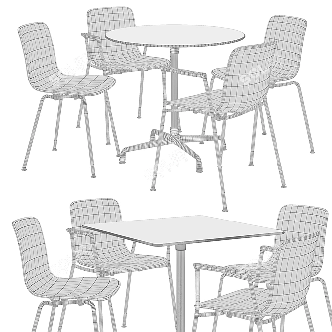 Vitra Eames HAL Tube: Stylish Contract Tables & Chairs 3D model image 3