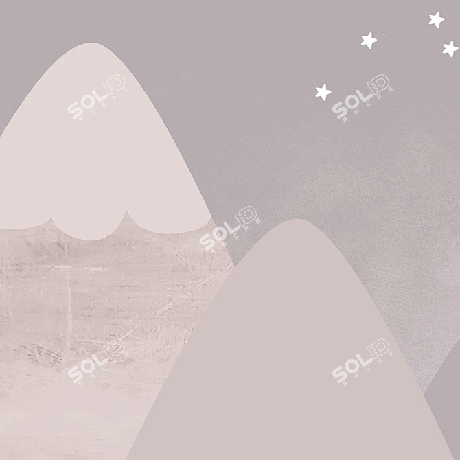 Title: Nighttime Mountains Wallpaper 3D model image 3