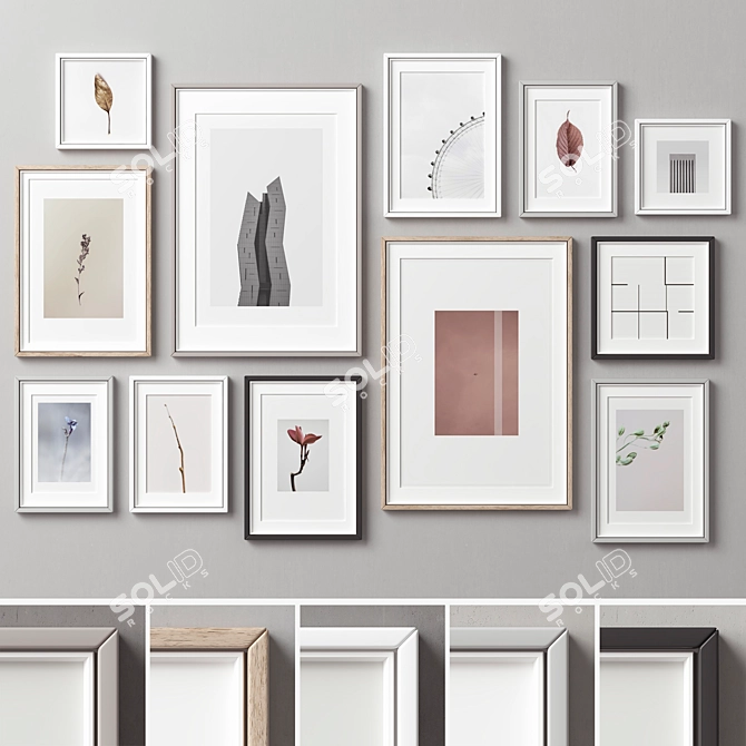 Versatile Picture Frames Set 3D model image 1