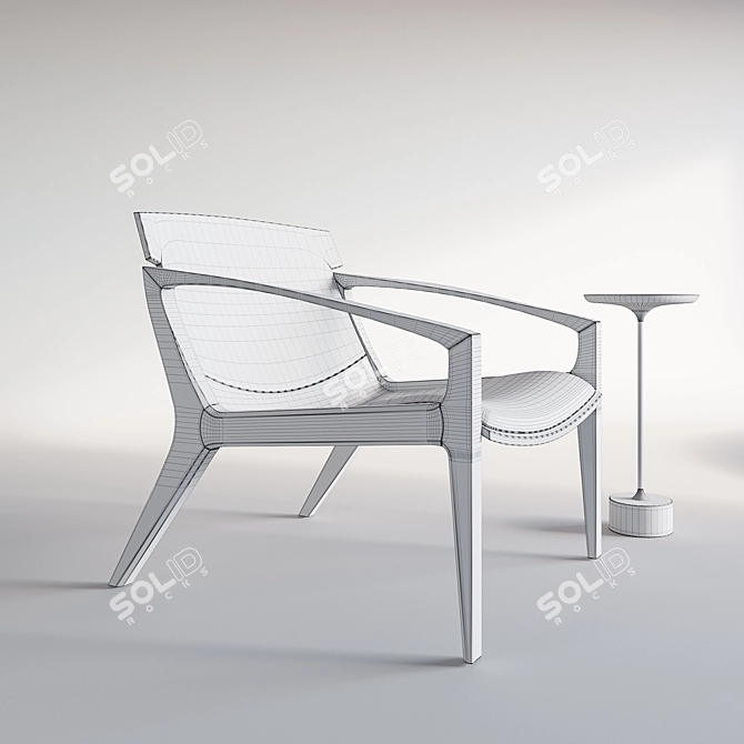 Stunning LINNA Armchair: A Design Masterpiece 3D model image 3