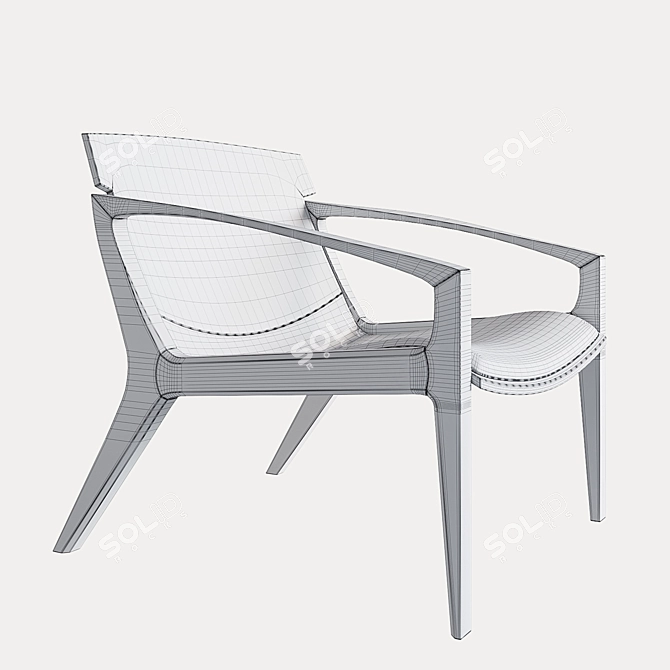 Stunning LINNA Armchair: A Design Masterpiece 3D model image 9