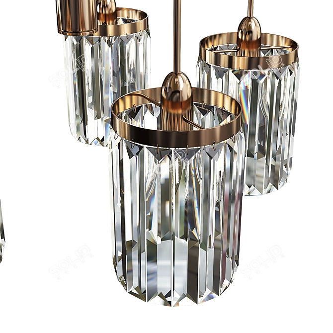 Elegant Newport Gold Chandelier 3D model image 2