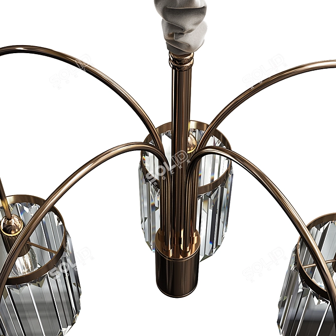 Elegant Newport Gold Chandelier 3D model image 3